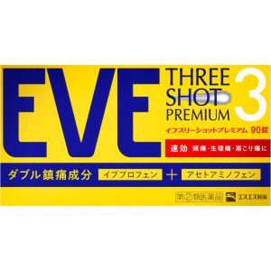 日本直邮 白兔 EVE THREE SHOT PREMIUM 90 片 三重强效止痛药